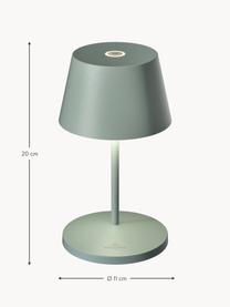 Lampada da esterno portatile a LED con luce regolabile Seoul, Lampada: alluminio rivestito, Verde salvia opaco, Ø 11 x Alt. 20 cm