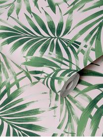 Papier peint Leaves Blush, Intissé, Vert, rose, larg. 52 x long. 1 005 cm
