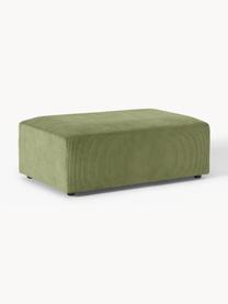 Pouf XL en velours côtelé Melva, larg. 116 x prof. 72 cm, Velours côtelé vert olive, larg. 116 x prof. 72 cm