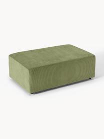 Pouf XL en velours côtelé Melva, larg. 116 x prof. 72 cm, Velours côtelé vert olive, larg. 116 x prof. 72 cm