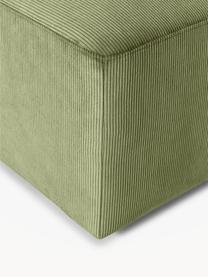 Pouf XL en velours côtelé Melva, larg. 116 x prof. 72 cm, Velours côtelé vert olive, larg. 116 x prof. 72 cm