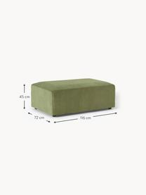 Pouf XL en velours côtelé Melva, larg. 116 x prof. 72 cm, Velours côtelé vert olive, larg. 116 x prof. 72 cm