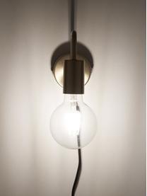 Nástenná lampa so zástrčkou Flow, Stropný kryt: mosadzná, leštená Kábel: čierna