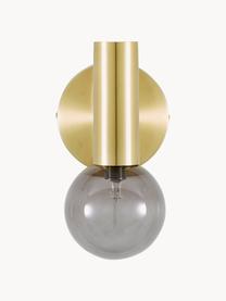 Verstellbare Wandleuchte Wilson mit Glasschirm, Lampenschirm: Glas, Grau, Messingfarben, T 22 x H 22 cm