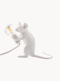 Malá dizajnová stolová lampa Mouse, Biela, Š 5 x V 13 cm