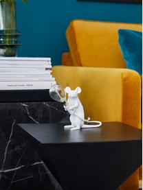 Lampada piccola da tavolo di design Mouse, Lampada: resina sintetica, Bianco, Larg. 5 x Alt. 13 cm