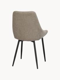 Gestoffeerde stoelen Sierra, 2 stuks, Bekleding: 100% polyester, Poten: gepoedercoat metaal Dit p, Geweven stof beige, zwart, B 49 x D 55 cm