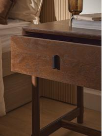 Noční stolek z dubového dřeva Diana, Tmavě dubové dřevo, Š 50 cm, V 55 cm