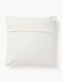 Funda de cojín bordada de algodón con tejido capitoné Izad, Exterior: 100% algodón Adorno, Blanco Off White, rojo indio, mostaza, An 45 x L 45 cm