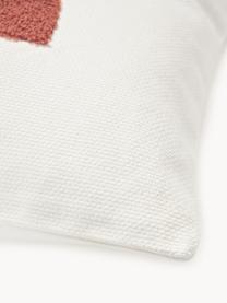 Haftowana poszewka na poduszkę z bawełny z wypukłą strukturą Izad, Tapicerka: 100% bawełna, Czerwonobrązowy, brunatnożółty, kremowobiały, S 45 x D 45 cm