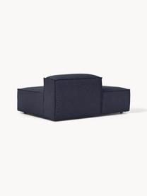 Ottomane-Modul Lennon, Bezug: 100 % Polyester Der strap, Gestell: Massives Kiefernholz FSC-, Füße: Kunststoff, Webstoff Dunkelblau, B 150 x T 119 cm, Rückenlehne rechts