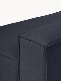Ottomane-Modul Lennon, Bezug: 100 % Polyester Der strap, Gestell: Massives Kiefernholz FSC-, Füße: Kunststoff, Webstoff Dunkelblau, B 150 x T 119 cm, Rückenlehne rechts