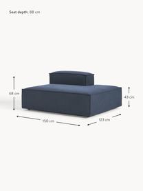 Chaise longue module Lennon, Bekleding: 100% polyester De slijtva, Frame: massief grenenhout, multi, Poten: kunststof Dit product is , Geweven stof donkerblauw, B 150 x D 119 cm, rugleuning rechts