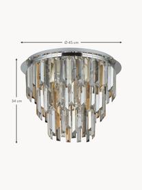 Design plafondlamp Clarissa, Lampenkap: glas, Zilverkleurig- en goudkleurig, Ø 45 x H 34 cm