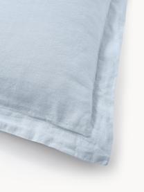 Ropa de cama de lino lavado Nature, Lino mixto
(52% lino, 48% algodón)

Densidad de hilo 108 TC, calidad estándar

Las prendas de lino mixto absorben hasta 35% de humedad intercambiandola con el ambiente, se seca muy rápido y tiene un agradable efecto refrescante para las noches de verano. Además su alta resistencia a la abrasión hace que el lino sea muy duradero, Azul claro, Cama 80 cm (135 x 200 cm), 2 pzas.