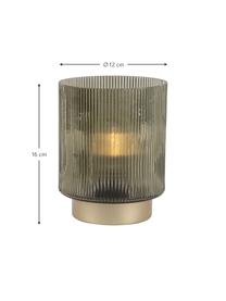 Portavelas LED Votive, Vidrio, Verde, Ø 12 x Al 16 cm