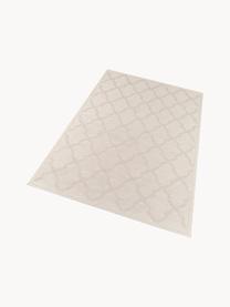 Glanzend laagpolig vloerkleed Cordoba met franjes, 100% polypropyleen, Lichtbeige, B 80 x L 150 cm (maat XS)