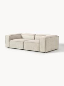 Modulares Sofa Lennon (3-Sitzer) aus Cord, Bezug: Cord (92 % Polyester, 8 %, Gestell: Massives Kiefernholz, Spe, Cord Hellbeige, B 238 x T 119 cm