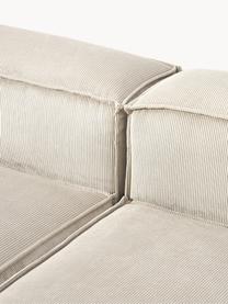 Modulares Sofa Lennon (3-Sitzer) aus Cord, Bezug: Cord (92 % Polyester, 8 %, Gestell: Massives Kiefernholz, Spe, Füße: Kunststoff Dieses Produkt, Cord Hellbeige, B 238 x T 119 cm