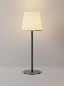 Dimbare tafellamp Fausta met USB-aansluiting, Lampenkap: kunststof, Lampvoet: gecoat metaal, Saliegroen, wit, Ø 13 x H 37 cm