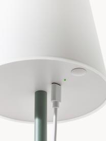 Stmívatelná stolní lampa s USB portem Fausta, Šalvějově zelená, bílá, Ø 13 cm, V 37 cm