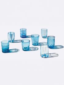 Handgefertigte Wassergläser Melting, 6er-Set, Glas, Hellblau, transparent, Set mit verschiedenen Größen