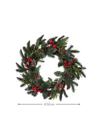 Decoratieve kerstkrans Patton, Kunststof, Groen, rood, bruin, Ø 50 cm