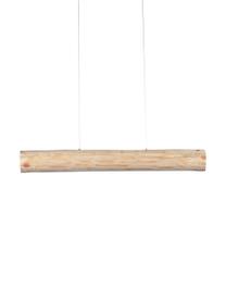 Grote dimbare LED hanglamp Lucas van hout, Lampenkap: grenenhout, naturel, Baldakijn: gecoat metaal, Beige, 90 x 12 cm