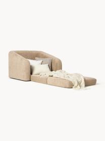 Sillón cama de borreguillo bouclé Eliot, Tapizado: tejido borreguillo bouclé, Patas: plástico, Borreguillo bouclé beige, An 100 x F 94 cm