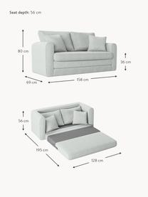 Sofa rozkładana Lido (2-osobowa), Tapicerka: poliester imitujący len D, Nogi: tworzywo sztuczne, Jasnoniebieska tkanina, S 158 x G 69 cm