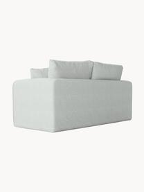 Sofa rozkładana Lido (2-osobowa), Tapicerka: poliester imitujący len D, Nogi: tworzywo sztuczne, Jasnoniebieska tkanina, S 158 x G 69 cm