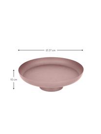 Plateau rond décoratif vieux rose Dagna, Métal, enduit, Brun-gris foncé, Ø 27 x haut. 10 cm