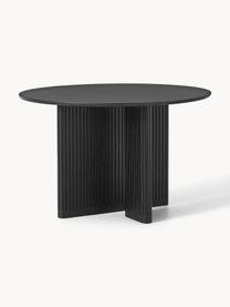 Table ronde en chêne Jolka, Ø 120 cm, Chêne noir laqué, Ø 120 cm