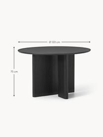 Table ronde en chêne Jolka, Ø 120 cm, Chêne noir laqué, Ø 120 cm