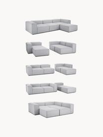 Divano componibile 4 posti con poggiapiedi Lennon, Rivestimento: 100% poliestere Con 115.0, Struttura: legno di pino massiccio, , Piedini: plastica Questo prodotto , Tessuto grigio, Larg. 327 x Prof. 207 cm