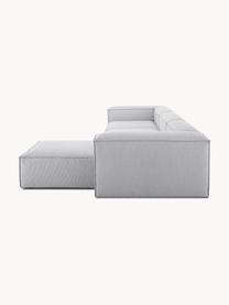 Modulares Sofa Lennon (4-Sitzer) mit Hocker, Bezug: 100 % Polyester Der strap, Gestell: Massives Kiefernholz, Spe, Füße: Kunststoff Dieses Produkt, Webstoff Grau, B 327 x T 207 cm