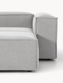 Canapé d'angle modulable 4 places avec pouf Lennon, Tissu gris, larg. 327 x prof. 207 cm