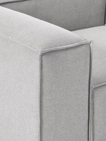 Canapé d'angle modulable 4 places avec pouf Lennon, Tissu gris, larg. 327 x prof. 207 cm