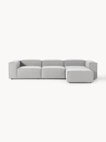 Modulares Sofa Lennon (4-Sitzer) mit Hocker, Bezug: 100 % Polyester Der strap, Gestell: Massives Kiefernholz, Spe, Webstoff Grau, B 329 x T 207 cm