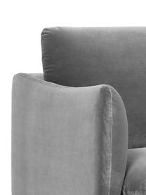 Sofá rinconera de terciopelo Moby, Tapizado: terciopelo (poliéster de , Estructura: madera de pino maciza, Patas: metal con pintura en polv, Terciopelo gris, An 280 x F 160 cm, chaise longue derecha