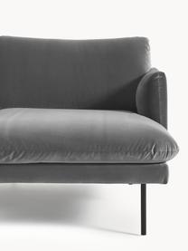 Samt-Ecksofa Moby, Bezug: Samt (Hochwertiger Polyes, Gestell: Massives Kiefernholz, Bir, Samt Grau, B 280 x T 160 cm, Eckteil links