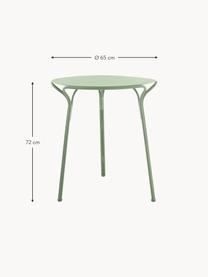 Ronde tuintafel Hiray, Ø 65 cm, Verzinkt gelakt staal, Saliegroen, Ø 65 x H 72 cm