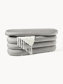 Banquette XL en velours avec rangement Alto, Velours gris, prof. 113 x haut. 47 cm