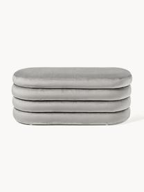 Banquette XL en velours avec rangement Alto, Velours gris, prof. 113 x haut. 47 cm