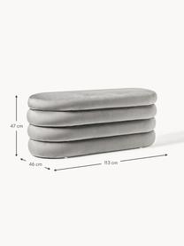 Banquette XL en velours avec rangement Alto, Velours gris, prof. 113 x haut. 47 cm