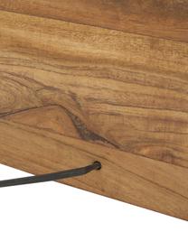 Lampada da tavolo in legno di acacia Rectangular, Paralume: cotone, Base della lampada: legno d'acacia, Legno d'acacia, beige, Larg. 33 x Alt. 43 cm