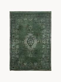 Tapis en chenille Medaillon, Fil de chenille (100 % coton), Vert foncé, larg. 80 x long. 150 cm (taille XS)