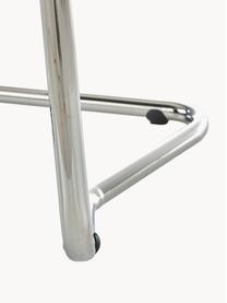 Sedia cantilever in velluto a coste Kink, Rivestimento: velluto a coste (88% nylo, Struttura: metallo, cromato, Velluto a coste verde chiaro, cromato, Larg. 48 x Prof. 48 cm