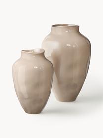 Handgefertigte Vase Latona, H 30 cm, Steingut, Beige, Ø 21 x H 30 cm