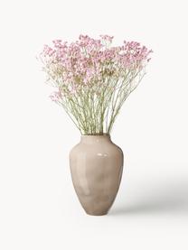 Handgefertigte Vase Latona, H 30 cm, Steingut, Beige, Ø 21 x H 30 cm